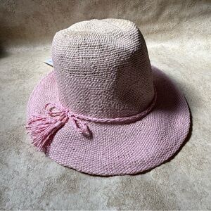 Kate Spade Pink and Cream Braided Sun Hat